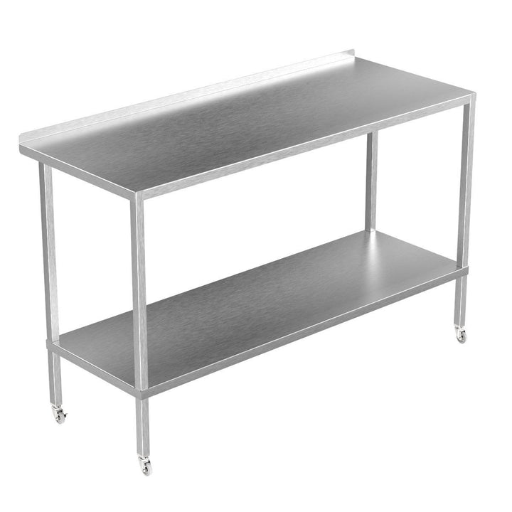 Stainless Steel Commercial Kitchen Tables On Wheels Displaypro 13