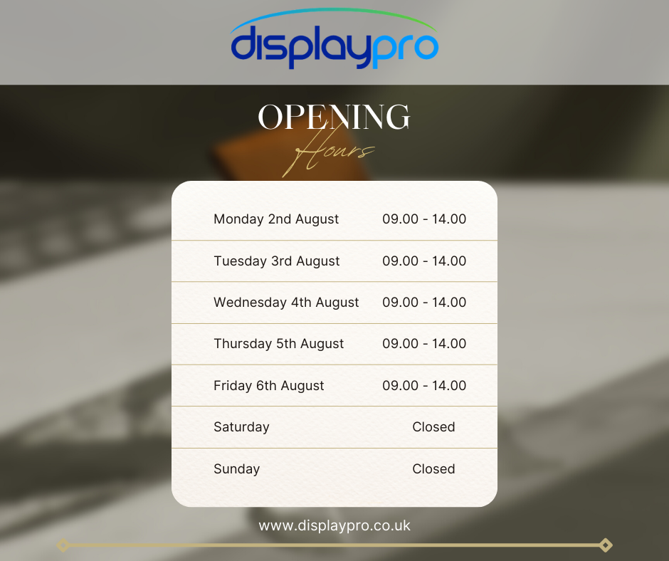 Displaypro Lincs Opening Hours