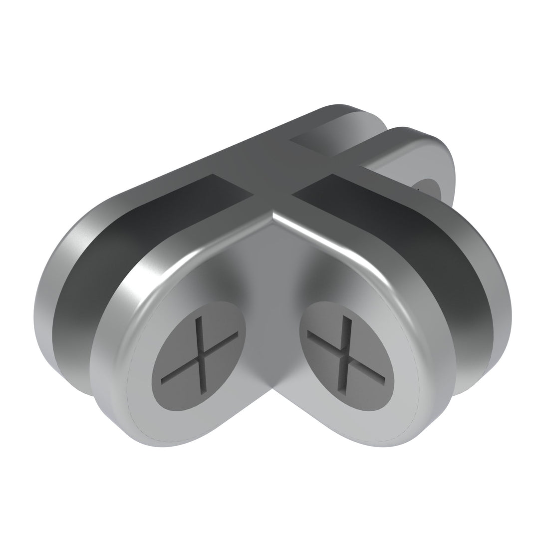 Glass Panel Clamp 3 Way Right Angle