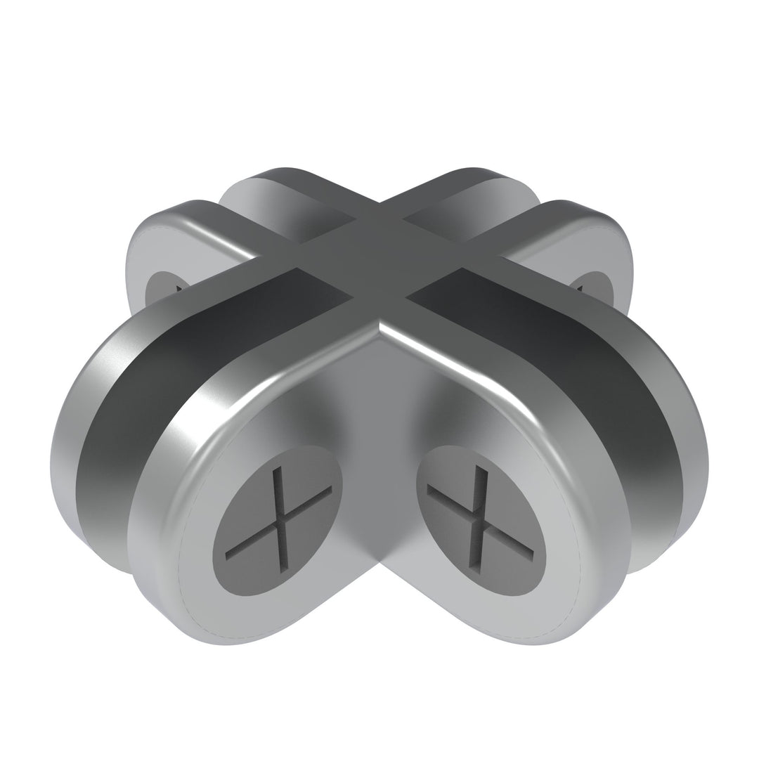 Glass Panel Clamp 4 Way Right Angle