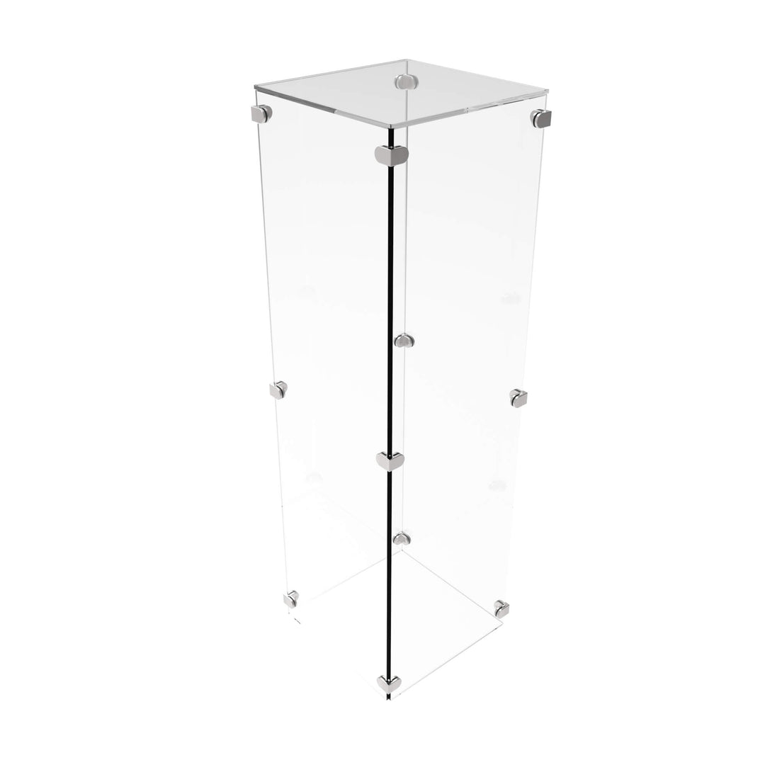 Flat Pack Pedestal Plinths Clear and Glass Look Acrylic