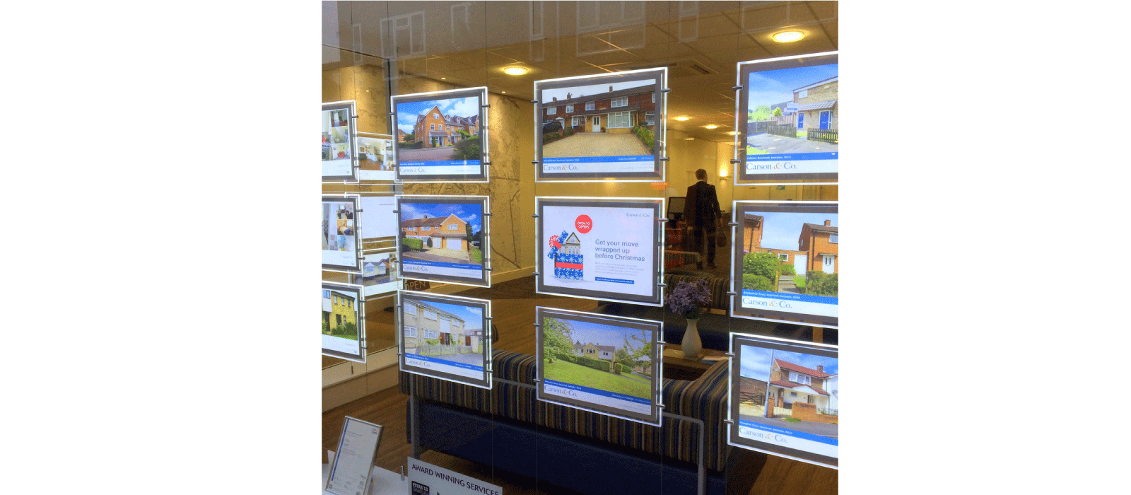 estate agent LED window cable displays