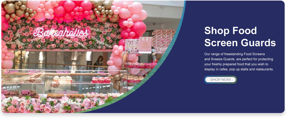 Shop food screen guards and sneeze guards