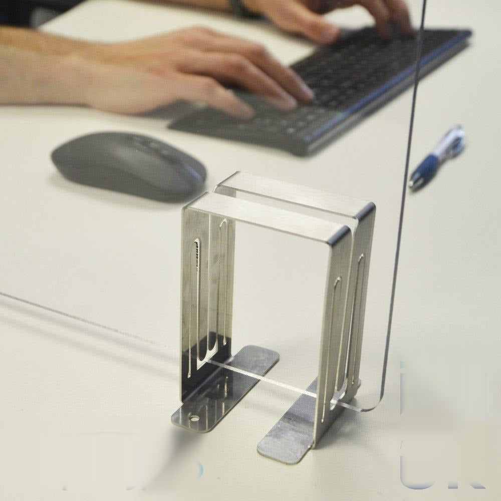 Top Slot Desk Divider Stands for Perspex Screens Displaypro