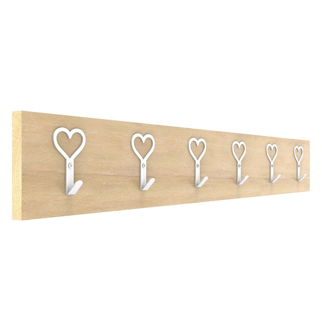 Solid Oak Rustic Love Heart Wall Mounted Coat Hook Displaypro 19