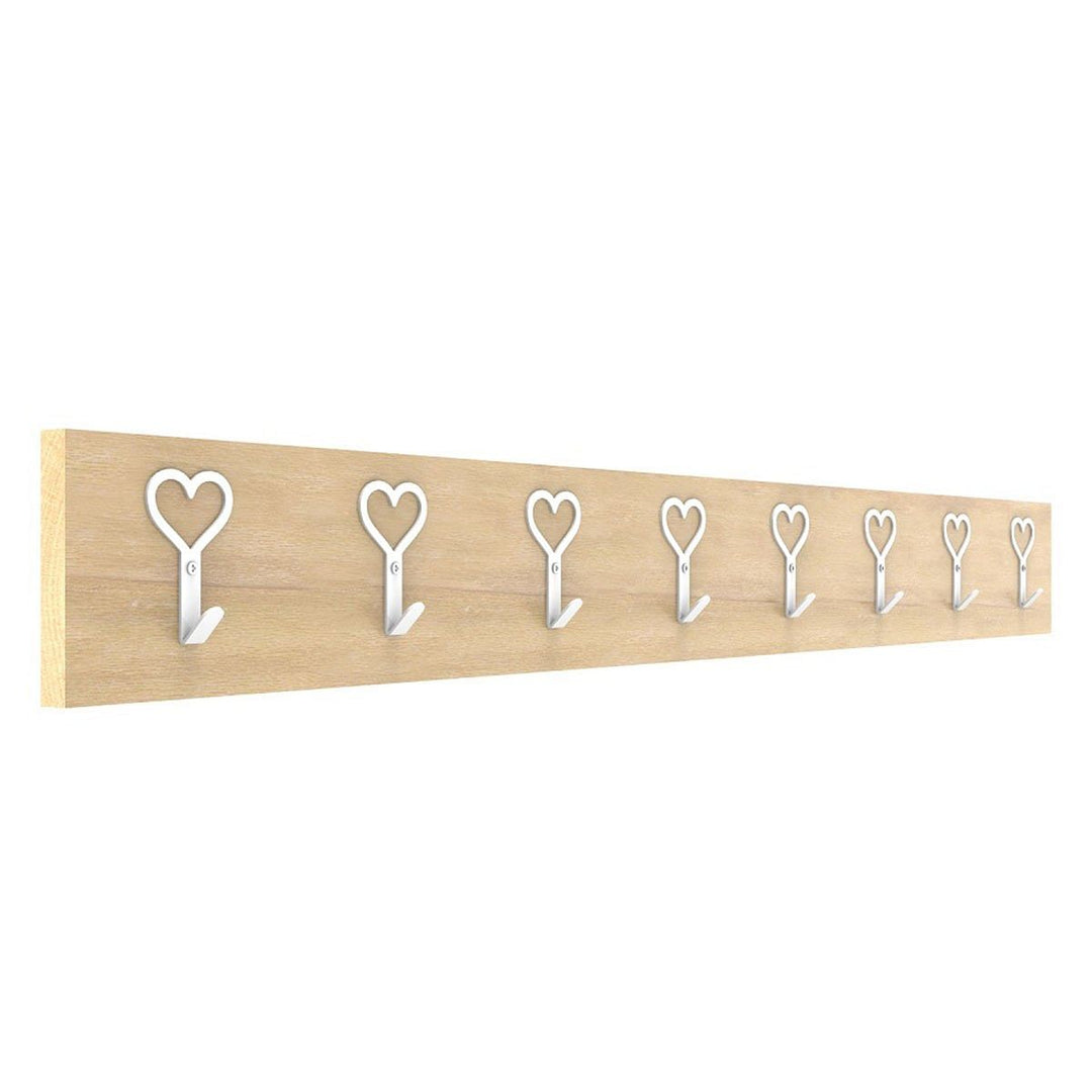 Solid Oak Rustic Love Heart Wall Mounted Coat Hook Displaypro 4