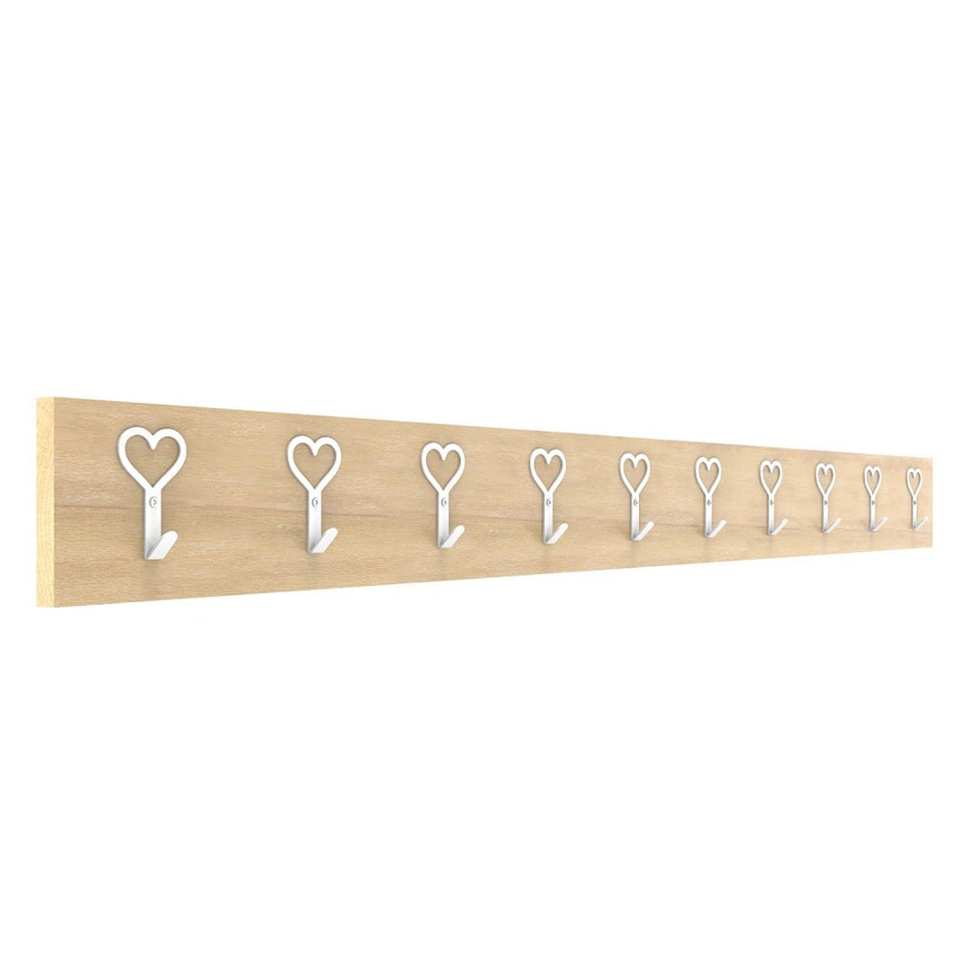 Solid Oak Rustic Love Heart Wall Mounted Coat Hook Displaypro 22