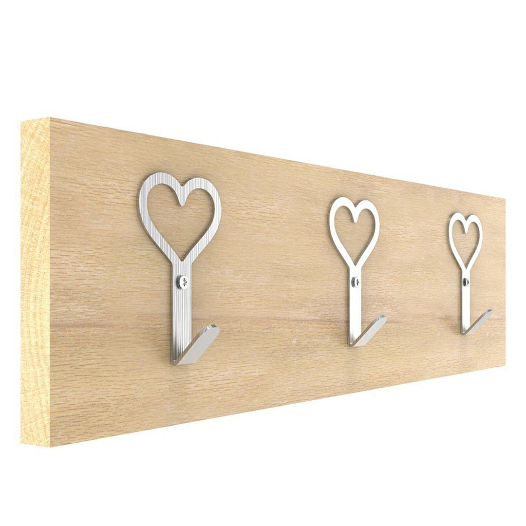 Solid Oak Rustic Love Heart Wall Mounted Coat Hook Displaypro 14