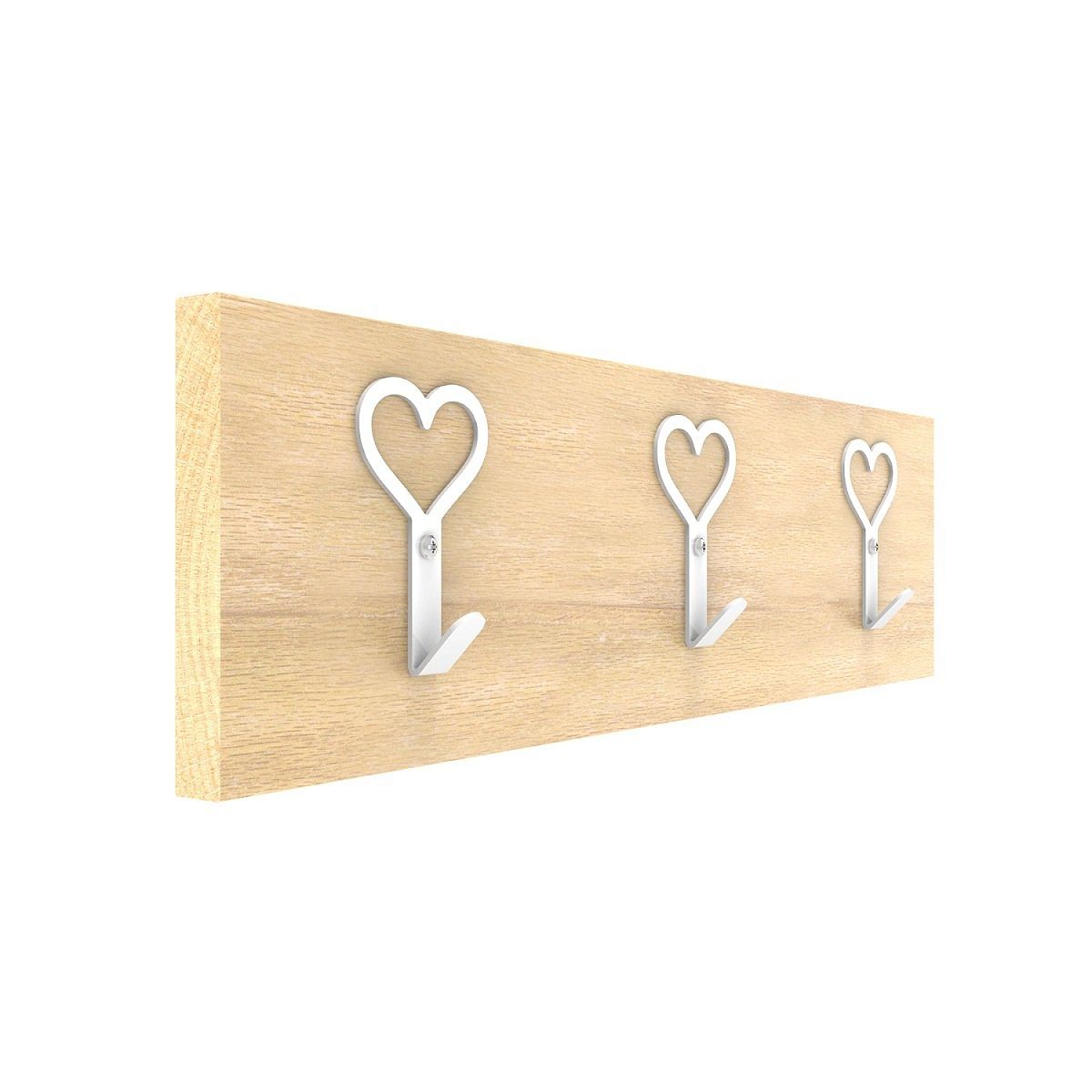 Solid Oak Rustic Love Heart Wall Mounted Coat Hook Displaypro