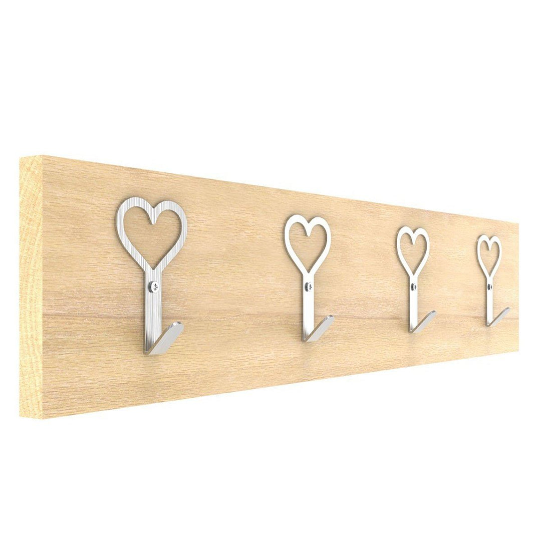 Solid Oak Rustic Love Heart Wall Mounted Coat Hook Displaypro 16