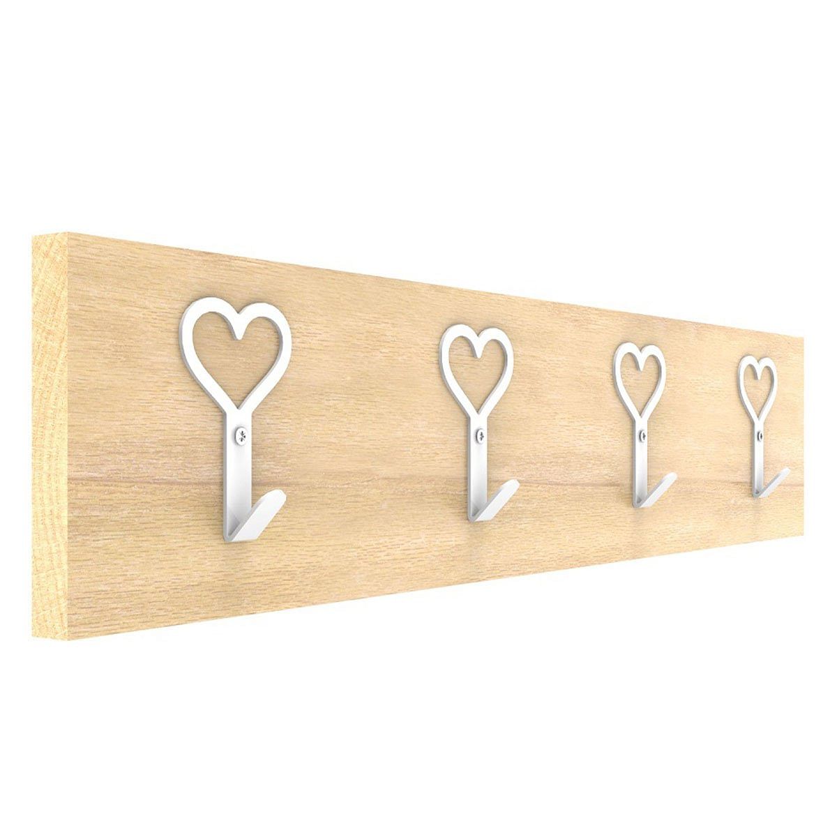 Solid Oak Rustic Love Heart Wall Mounted Coat Hook Displaypro 2