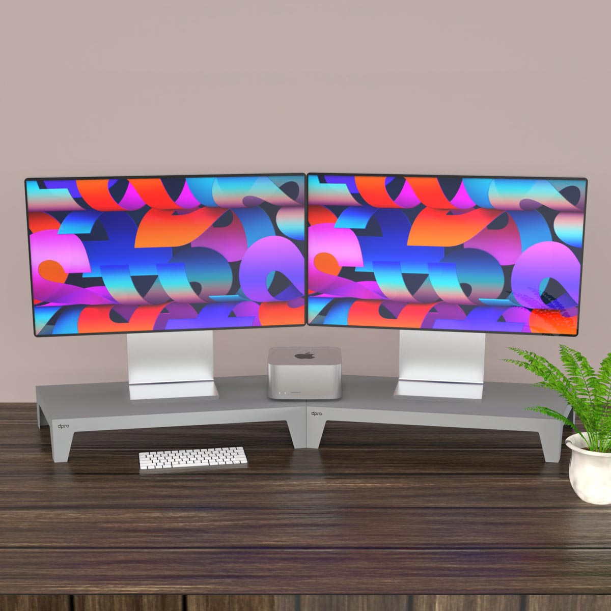 dpro Steel Angle Monitor Stand Riser - Natural or RAL Colours – Displaypro