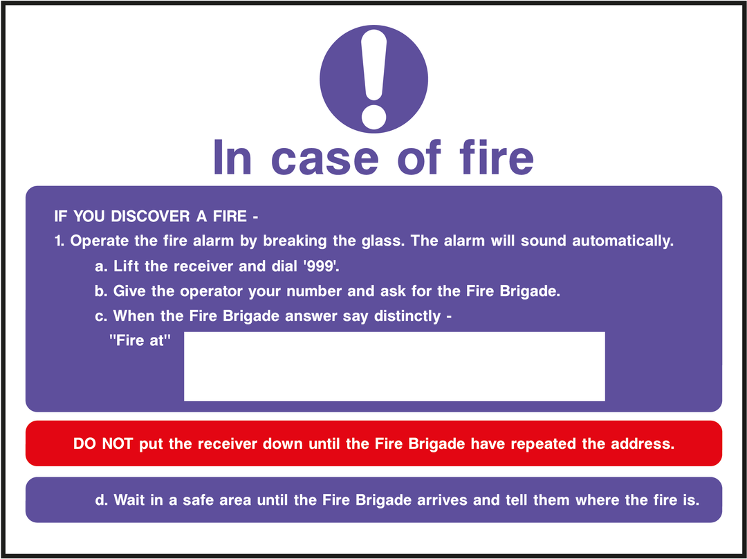 Fire Sign Pro Fire Action Sign 19 - Assorted Sizes – Displaypro