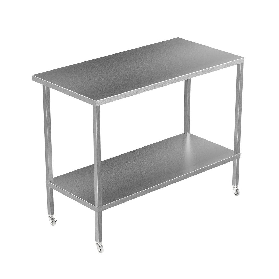 Stainless Steel Commercial Kitchen Tables On Wheels Displaypro 10