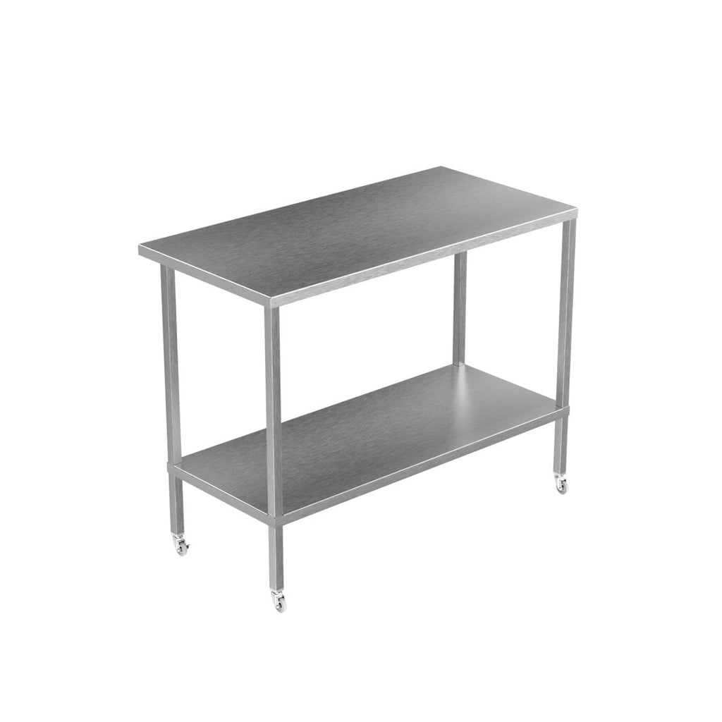 Steel work table on sale with wheels