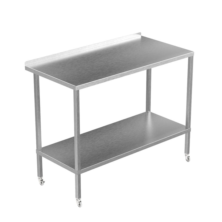 Stainless Steel Commercial Kitchen Tables On Wheels Displaypro 4