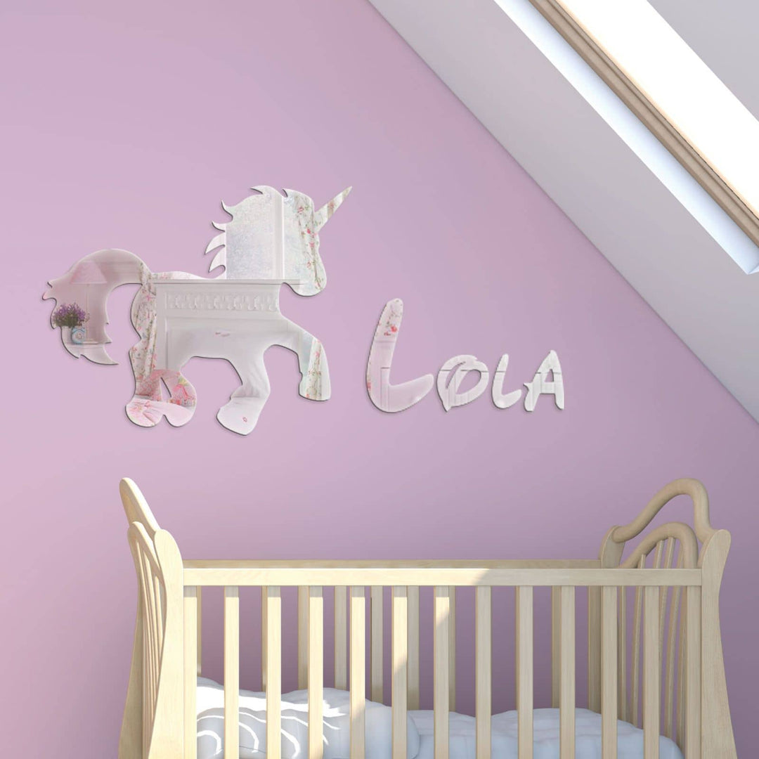 Acrylic Mirror Unicorn With Childrens Name Displaypro