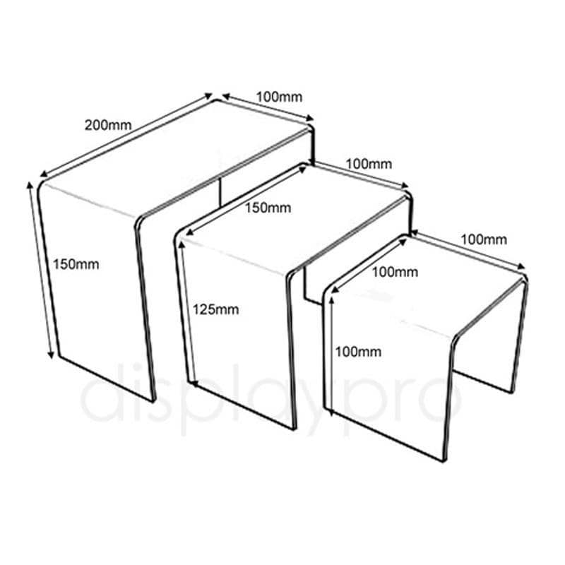 Acrylic Nesting Plinths Displaypro 2