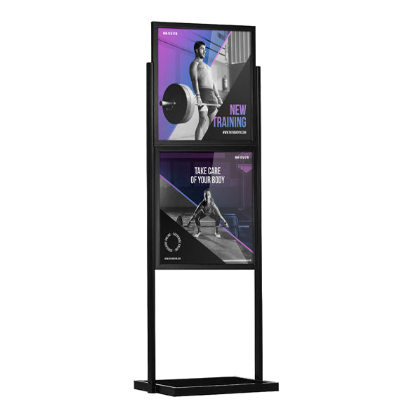 black double tier poster pillar