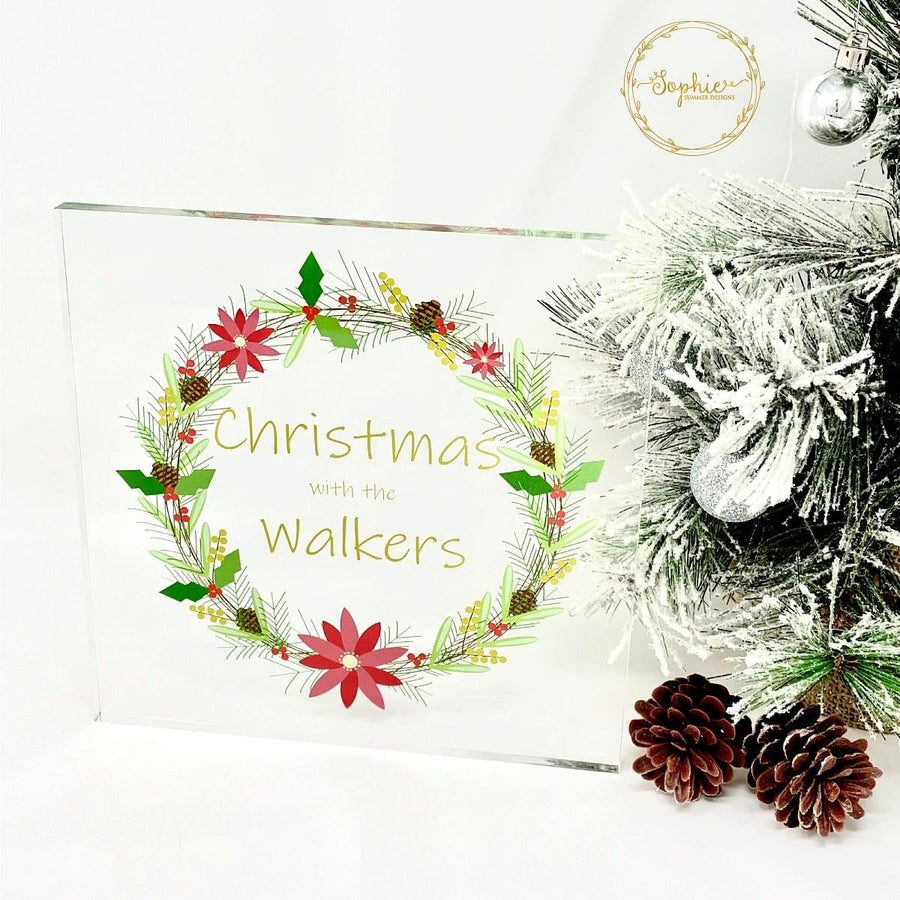 Personalised Christmas Signs - Wreath Design Displaypro
