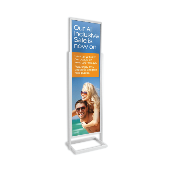 Large silver poster pillar