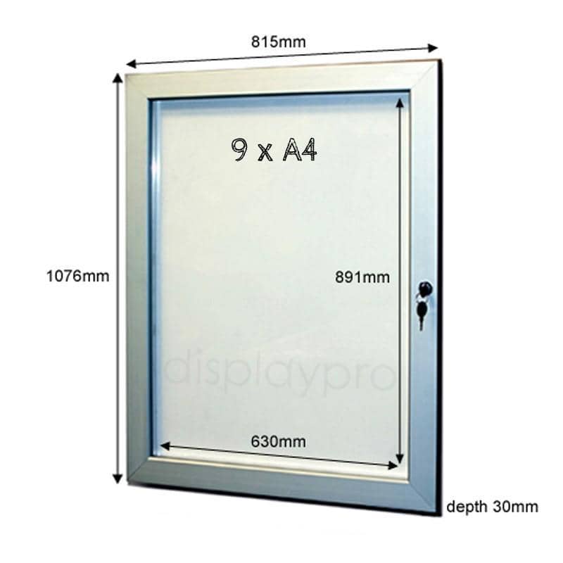 Lockable Magnetic Notice Board Displaypro 4