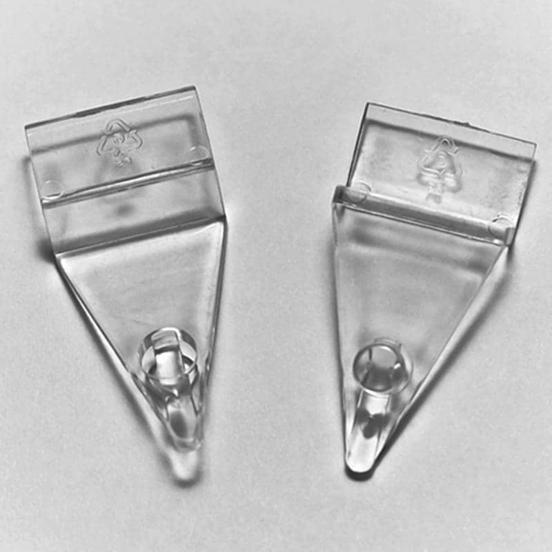 Pair of slatwall clips for wall mount leaflet holders Displaypro