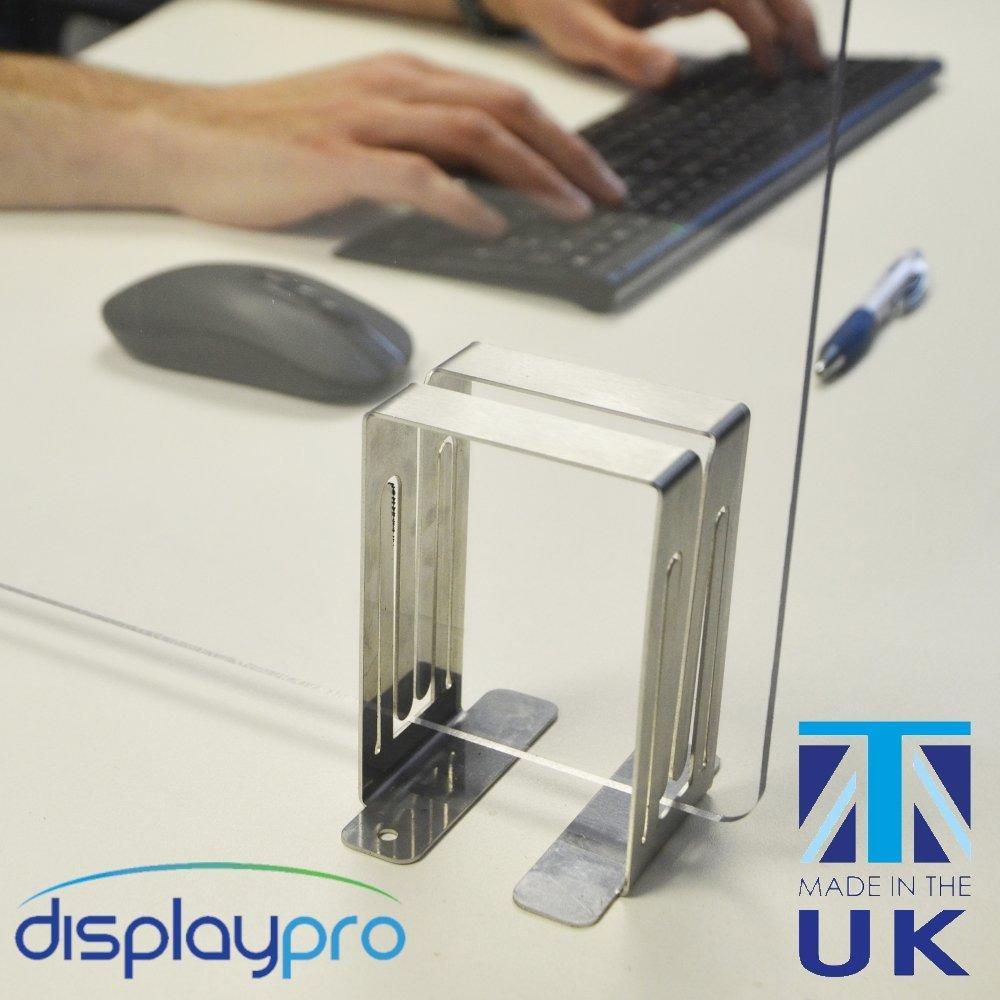 Top Slot Desk Divider Stands for Perspex Screens Displaypro