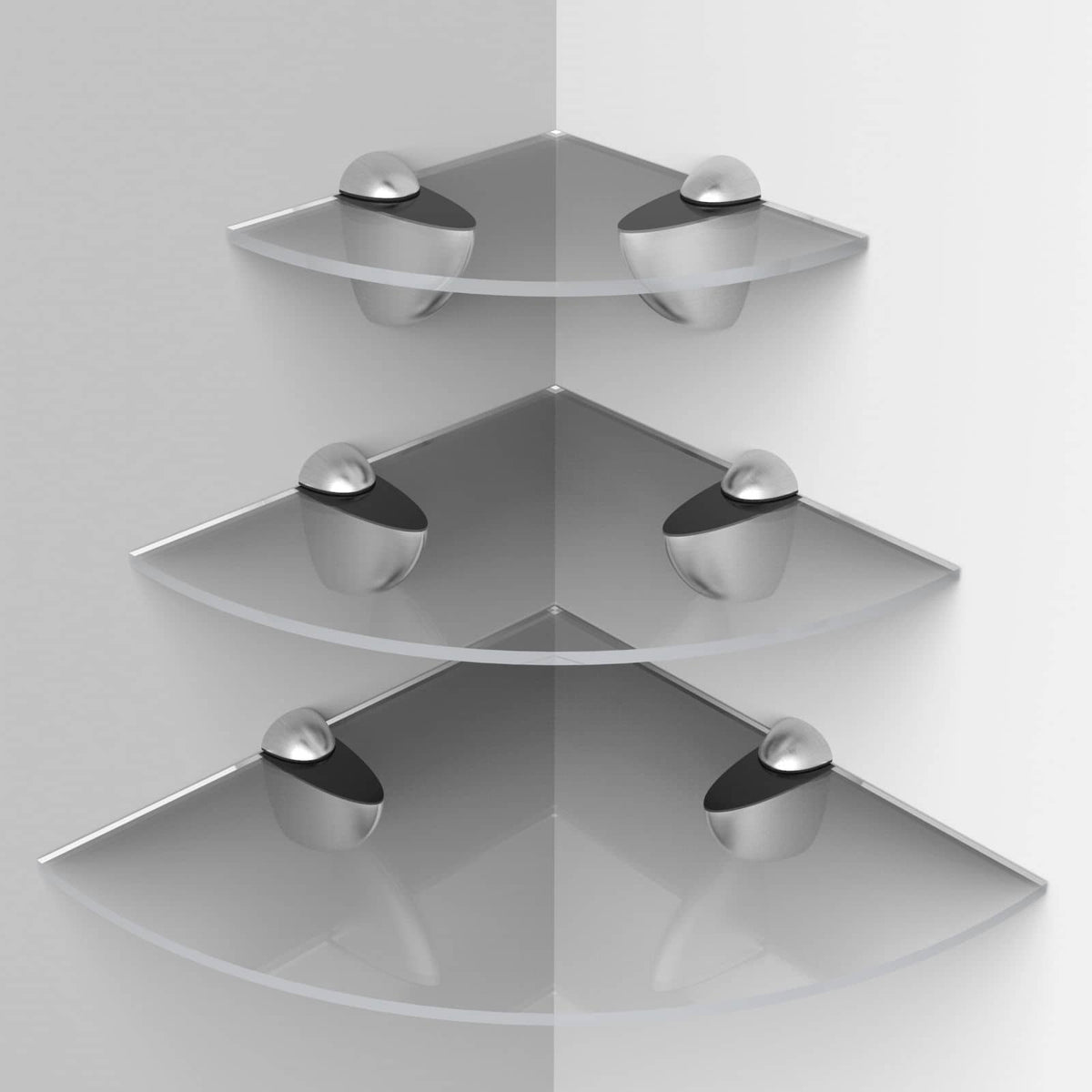 Set of 3 Acrylic Corner Shelves Displaypro