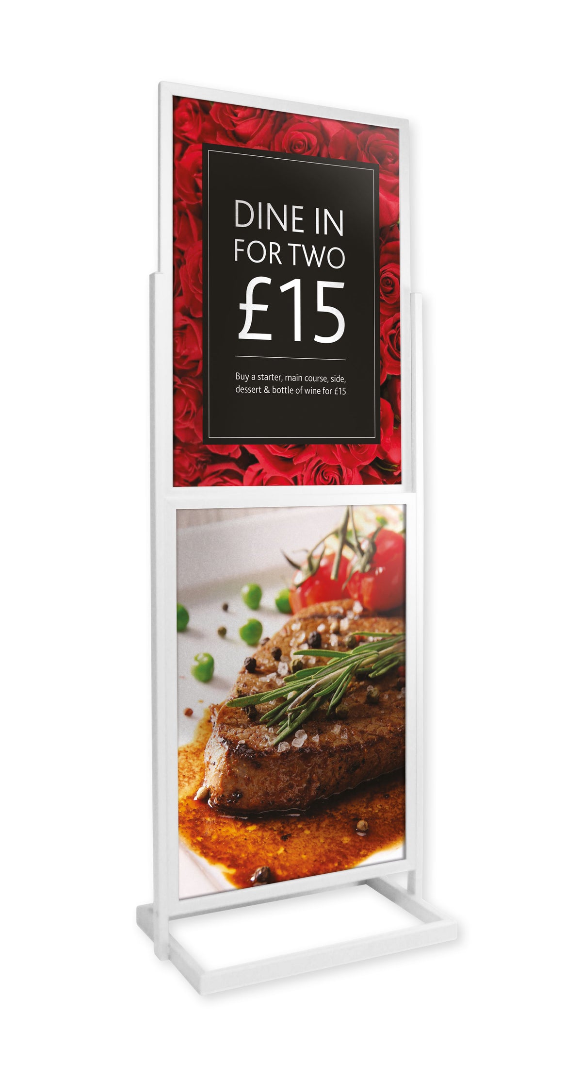 double tier silver poster pillar