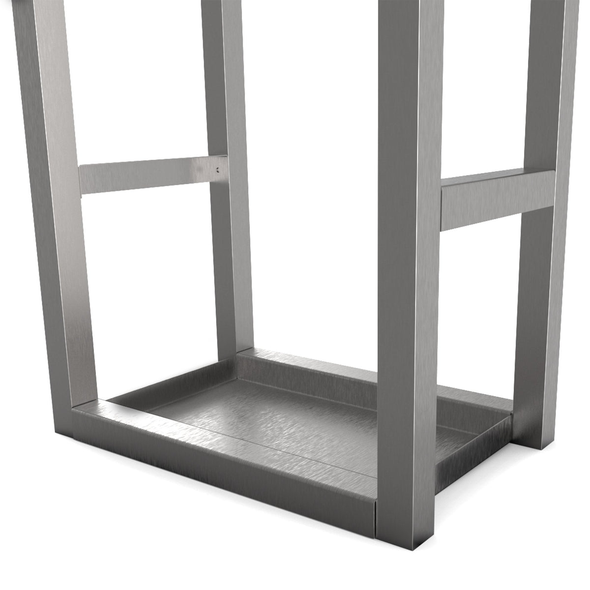 Log Store Wood Tray Holder Stainless Steel Displaypro 2