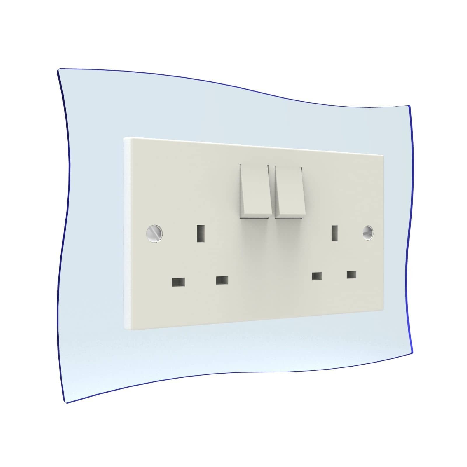 Wave Double Light Switch Surrounds by Displaypro Ltd