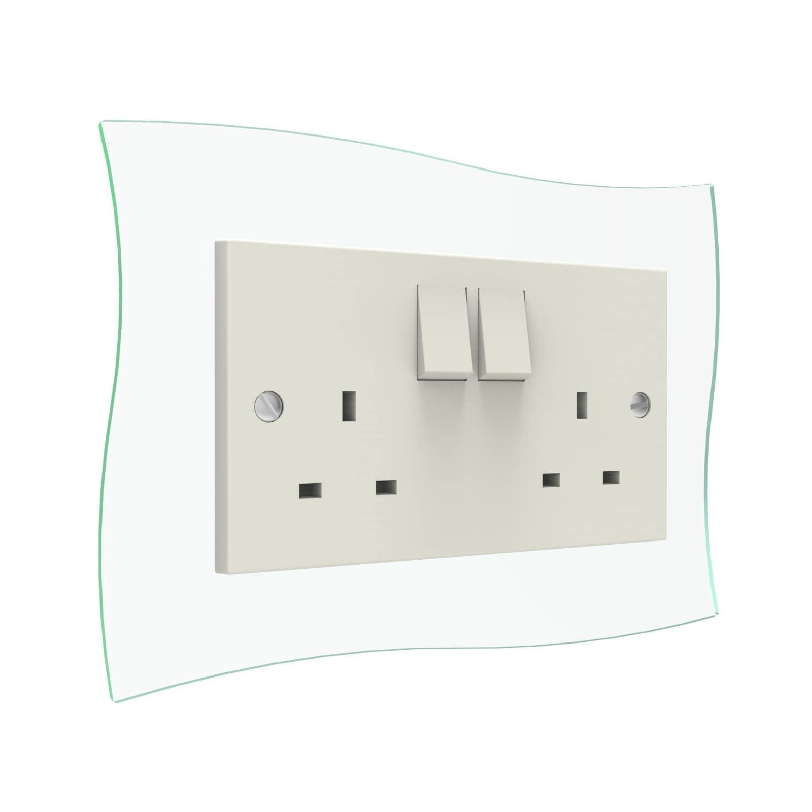 Wave Double Light Switch Surrounds by Displaypro Ltd