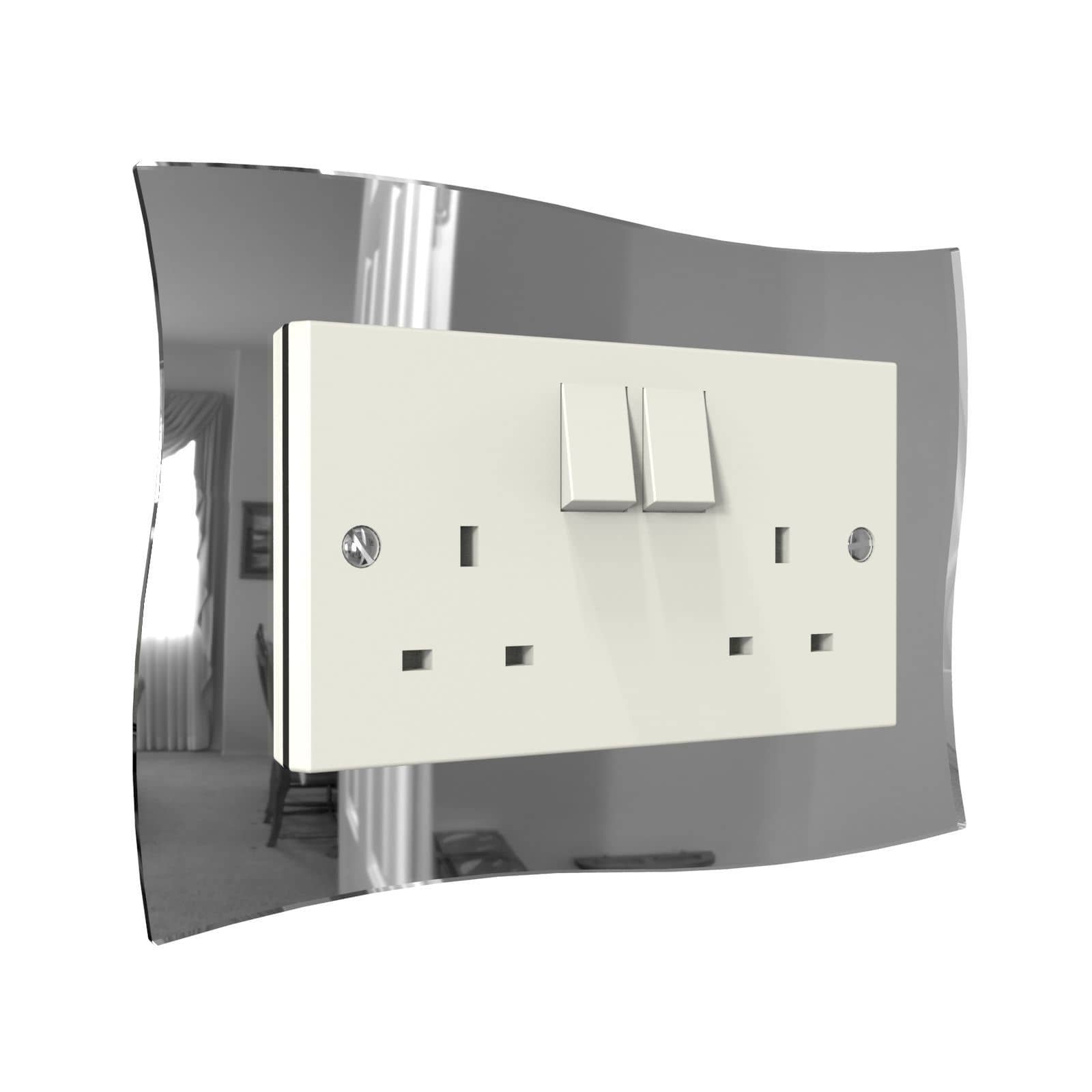 Wave Double Light Switch Surrounds by Displaypro Ltd