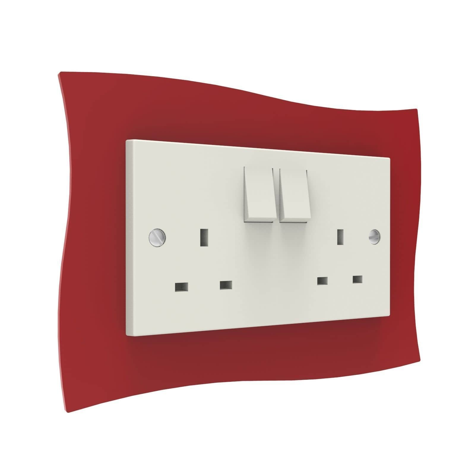Wave Double Light Switch Surrounds by Displaypro Ltd