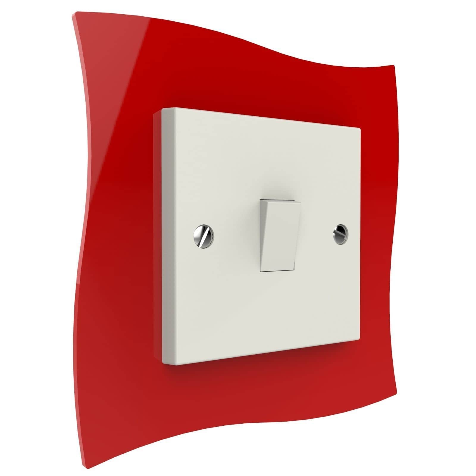 Wave Single Light Switch Surrounds by Displaypro Ltd